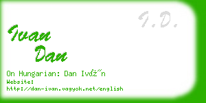 ivan dan business card